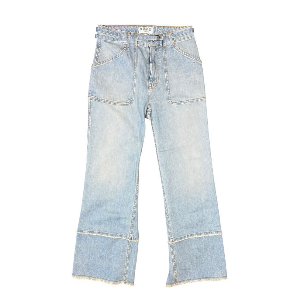 Derek Lam 10 Crosby Light Wash Zuri Cropped Wide Leg Pant Size 27 - Picture 4 of 11